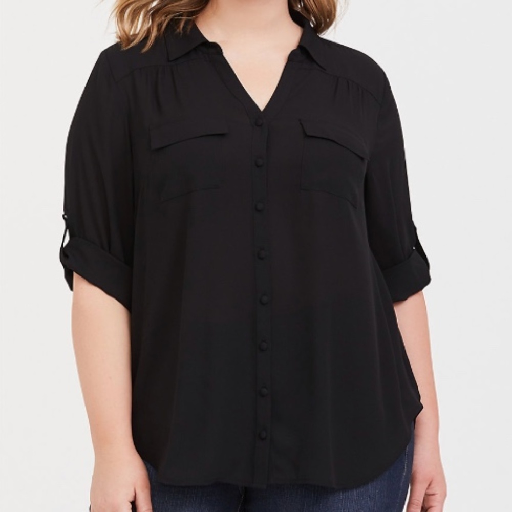 Torrid Georgette Button-Down Shirt